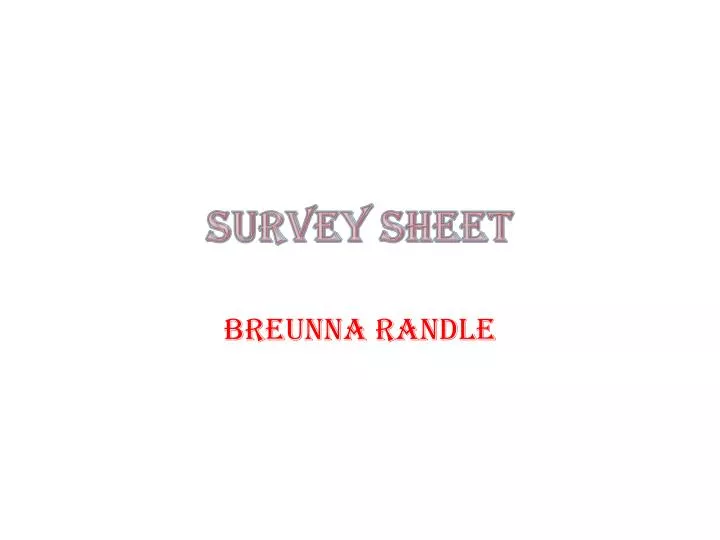 survey sheet