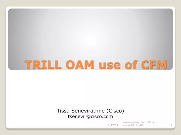 trill oam use of cfm