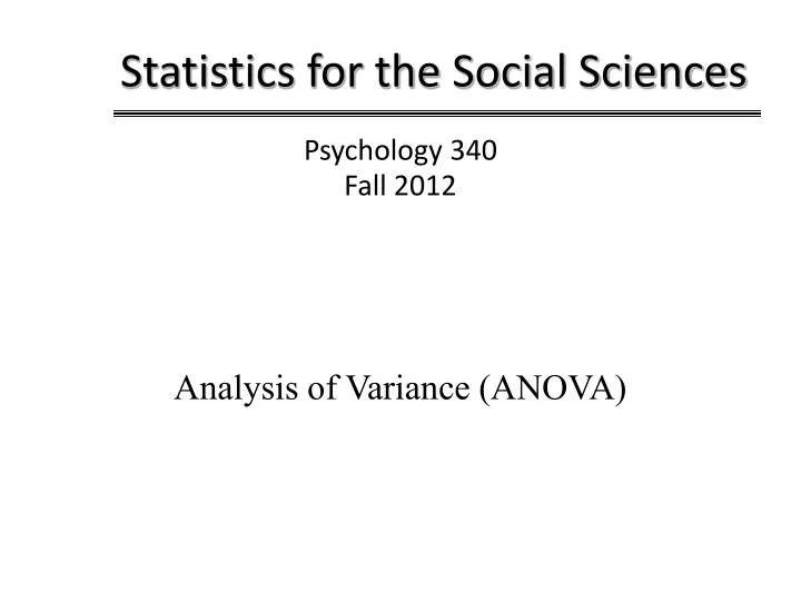 statistics for the social sciences