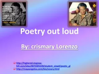 Poetry out loud