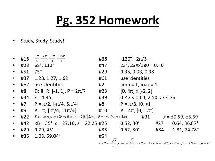 pg 352 homework