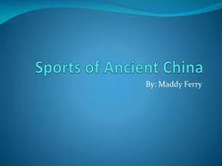Sports of Ancient China