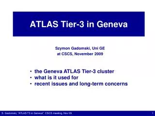 ATLAS Tier-3 in Geneva