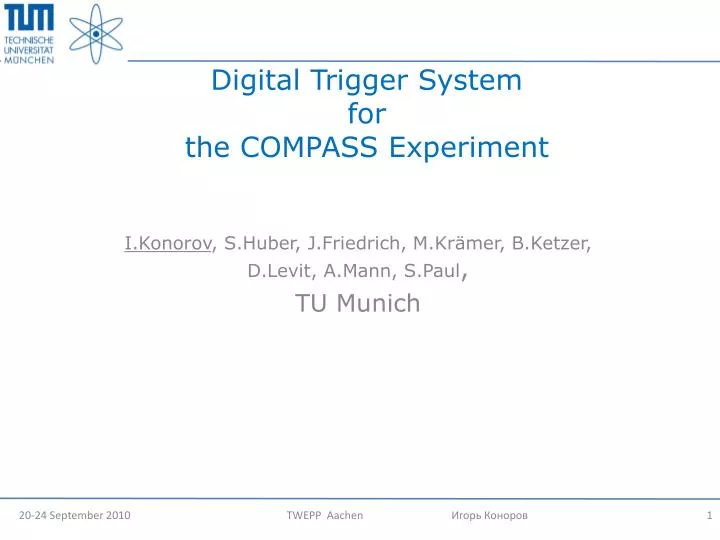 digital trigger system for the compass experiment