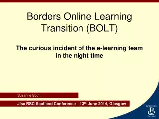 Borders Online Learning Transition (BOLT)