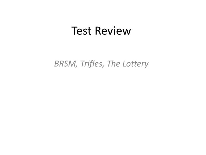 test review