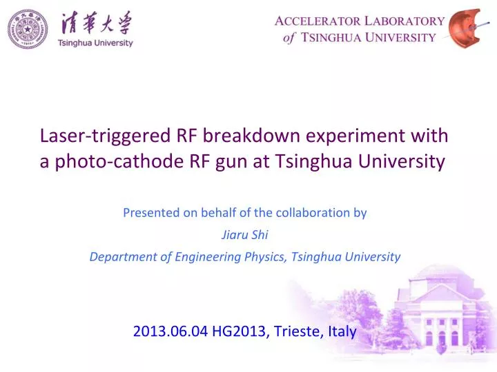 laser triggered rf breakdown experiment with a photo cathode rf gun at tsinghua university
