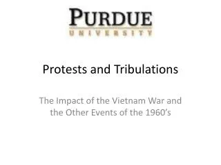 protests and tribulations