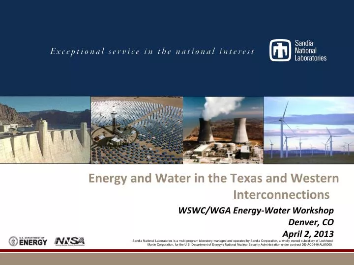 energy and water in the texas and western interconnections