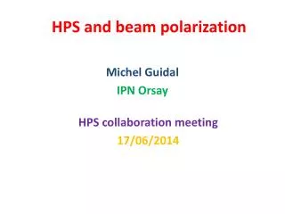 hps and beam polarization