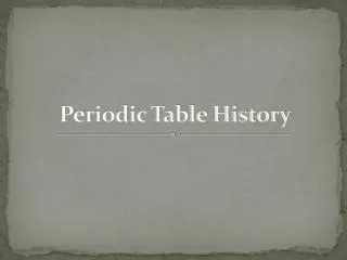 Periodic Table History