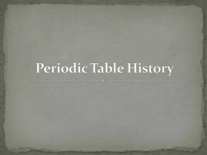 periodic table history
