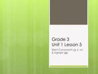 Grade 3 Unit 1 Lesson 5