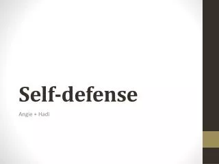 Self-defense