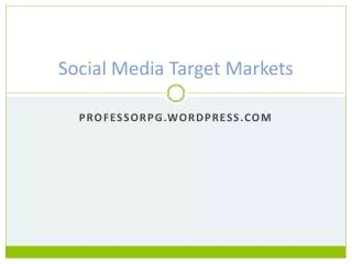 Social Media Target Markets