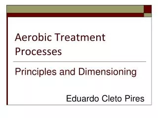 Aerobic Treatment Processes