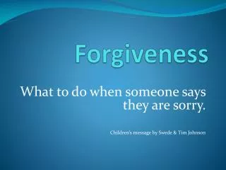 Forgiveness