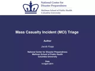 Mass Casualty Incident (MCI) Triage