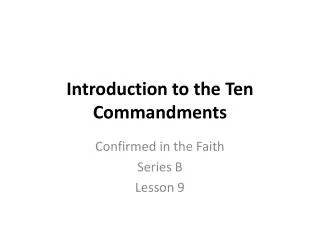 introduction to the ten commandments