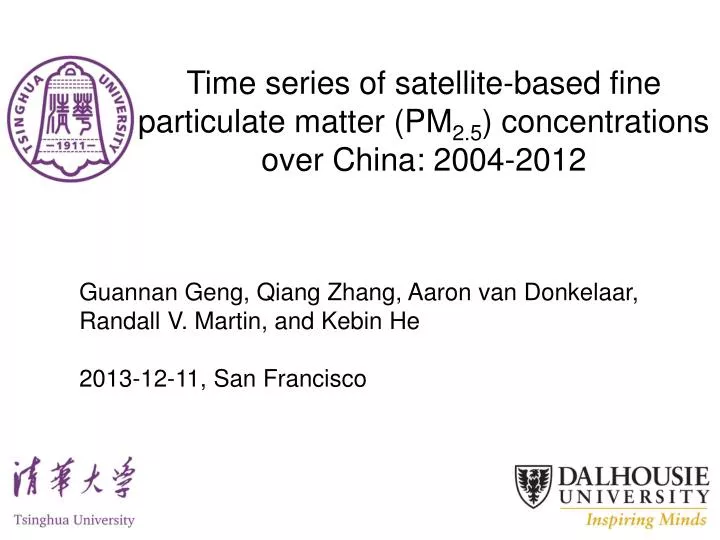 time series of satellite based fine particulate matter pm 2 5 concentrations over china 2004 2012