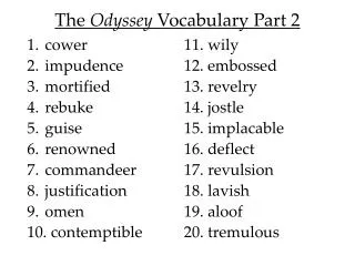 The Odyssey Vocabulary Part 2