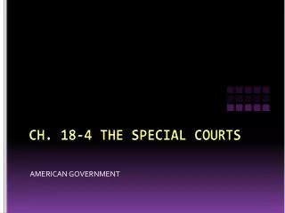 ch 18 4 the special courts