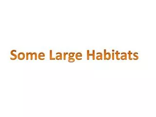 Some Large Habitats