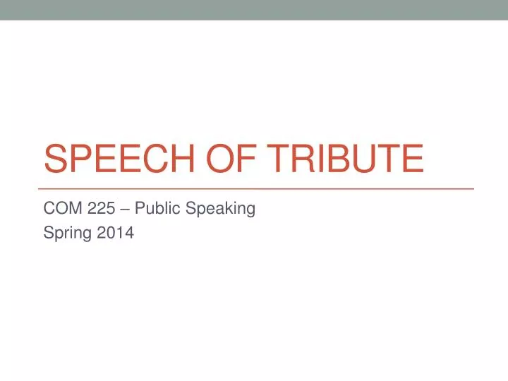 speech of tribute
