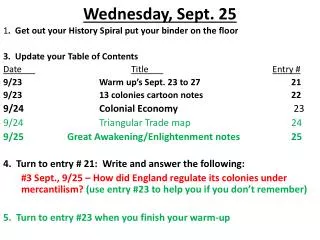 wednesday sept 25
