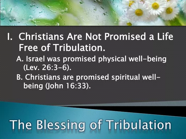 the blessing of tribulation