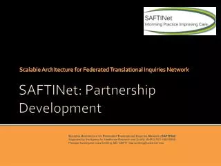 SAFTINet: Partnership Development