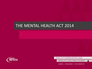 The Mental Health Act 2014
