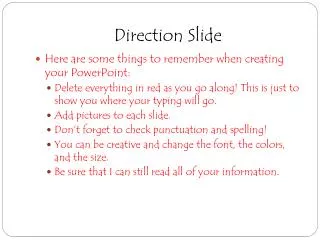 Direction Slide