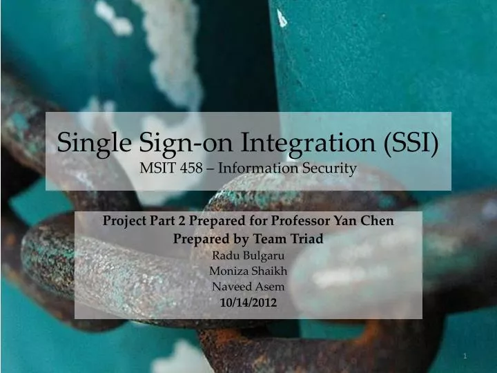 single sign on integration ssi msit 458 information security