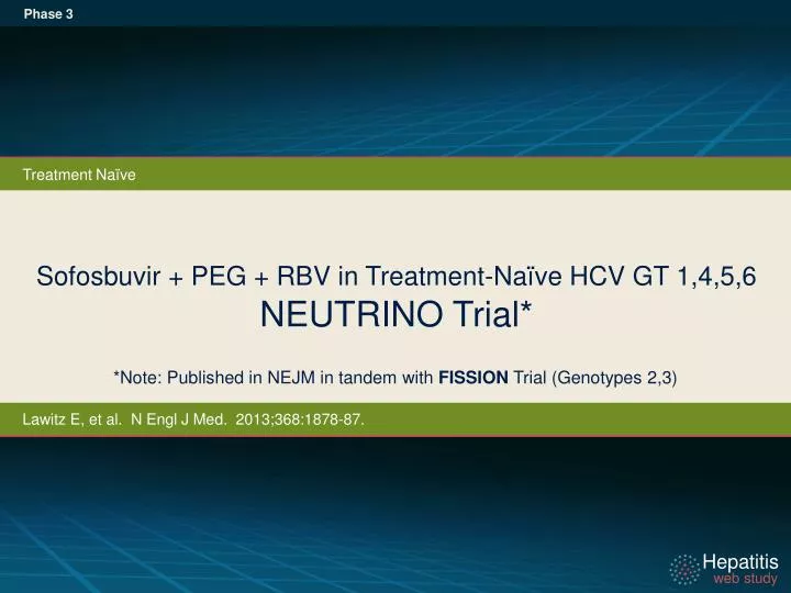 sofosbuvir peg rbv in treatment na ve hcv gt 1 4 5 6 neutrino trial
