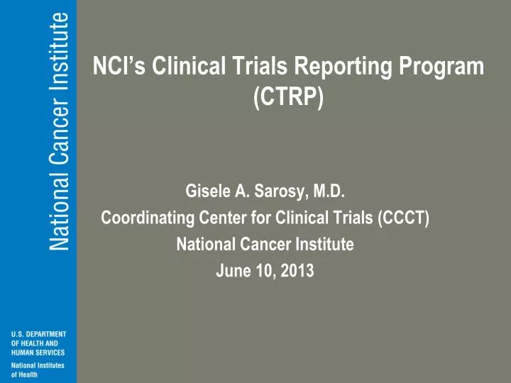 nci s clinical trials reporting program ctrp
