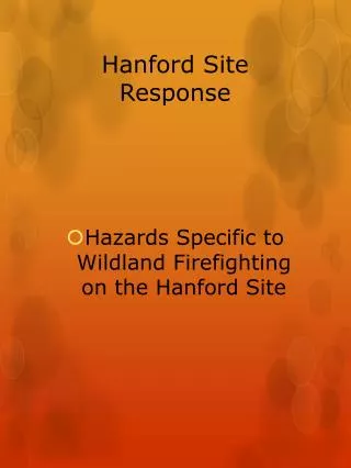 Hanford Site Response