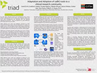 Adaptation and Adoption of caBIG tools to a clinical research community