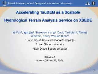 Accelerating TauDEM as a Scalable Hydrological Terrain Analysis Service on XSEDE