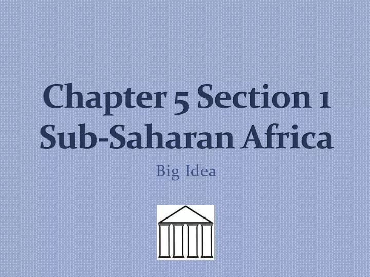 chapter 5 section 1 sub saharan africa