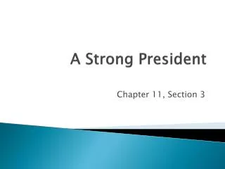 A Strong President