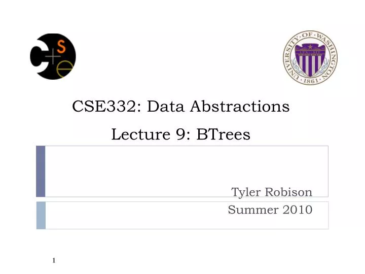 cse332 data abstractions lecture 9 btrees