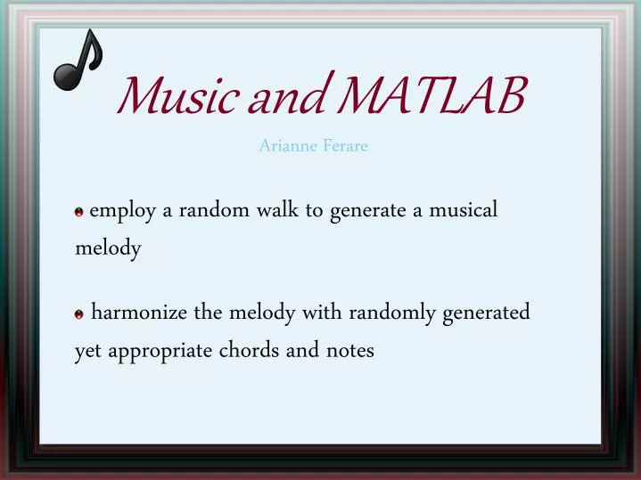 music and matlab