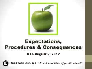 Expectations, Procedures &amp; Consequences NTA August 2, 2012
