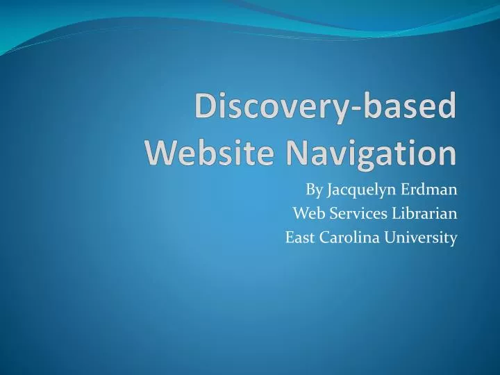 discovery based website navigation