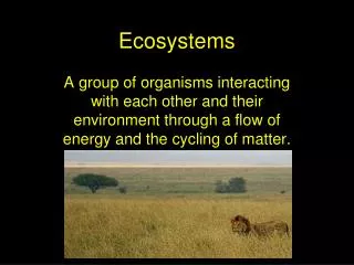 Ecosystems