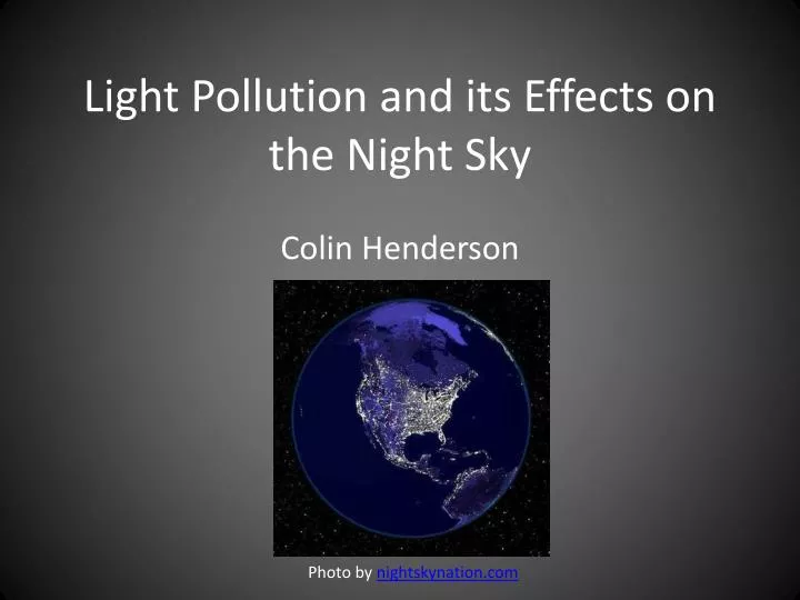 light pollution and its effects on the night sky