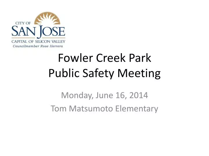fowler creek park public safety meeting