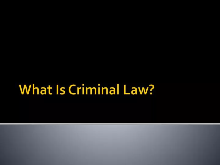 what is criminal law