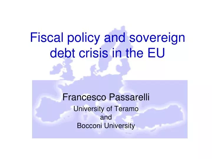 fiscal policy and sovereign debt crisis in the eu